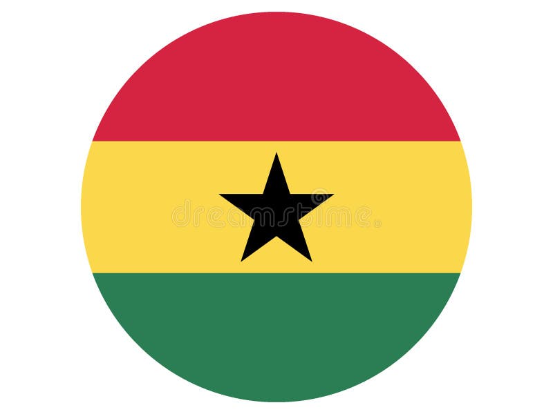 Round Flag of Ghana stock illustration