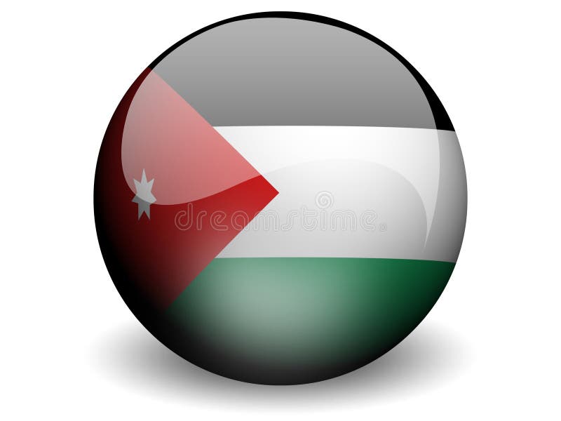 Round Flag of Jordan stock illustration. Illustration of glass 4715460