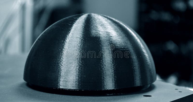 Round form printed 3d by a printer three-axis close-up. stock photography