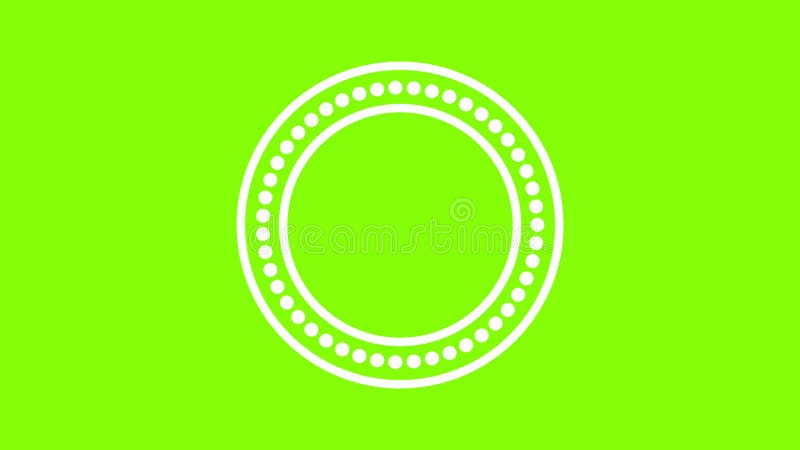 White color cartoon round frame dots icon 4K animated image video overlay elements vector illustration