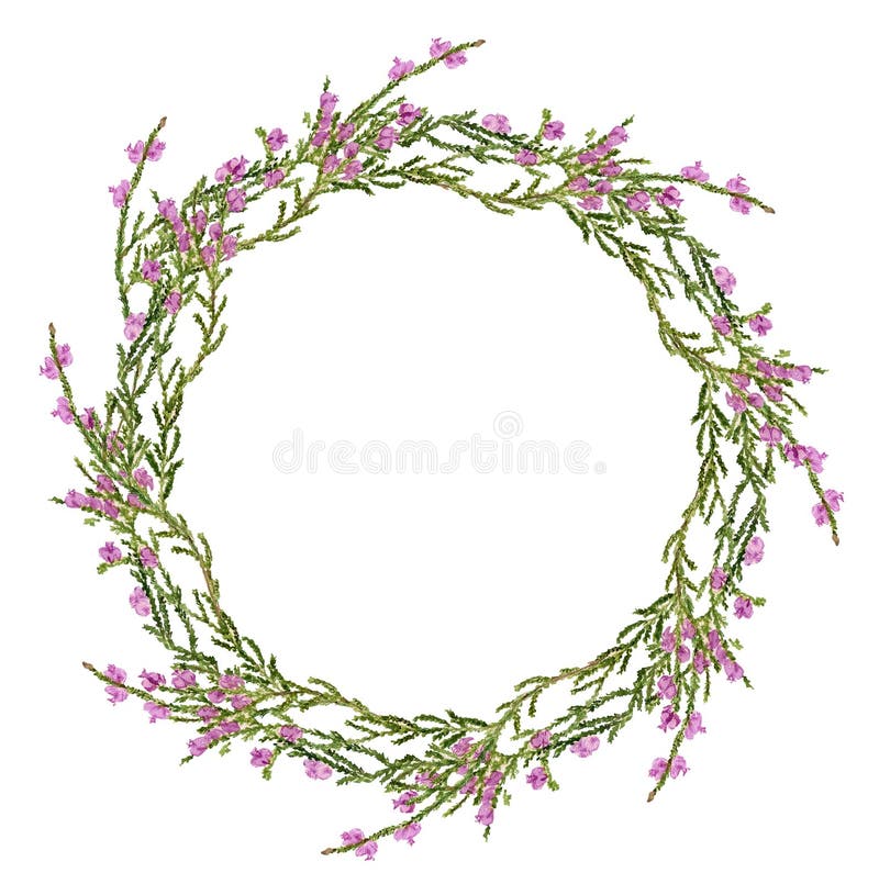 Round frame with heather