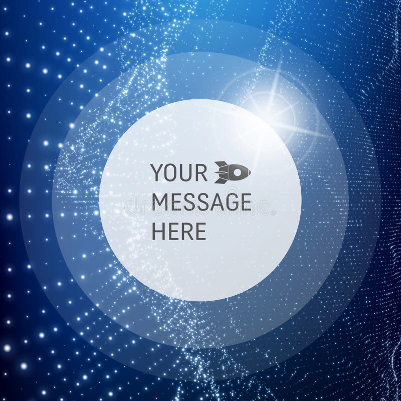 Round Frame with Place for Text. Lattice Structure. 3D Grid stock illustration