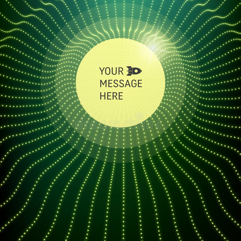 Round Frame with Place for Text. Lattice Structure. 3D Grid vector illustration