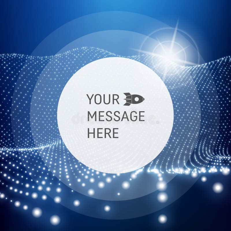 Round Frame with Place for Text. Lattice Structure. 3D Grid stock illustration