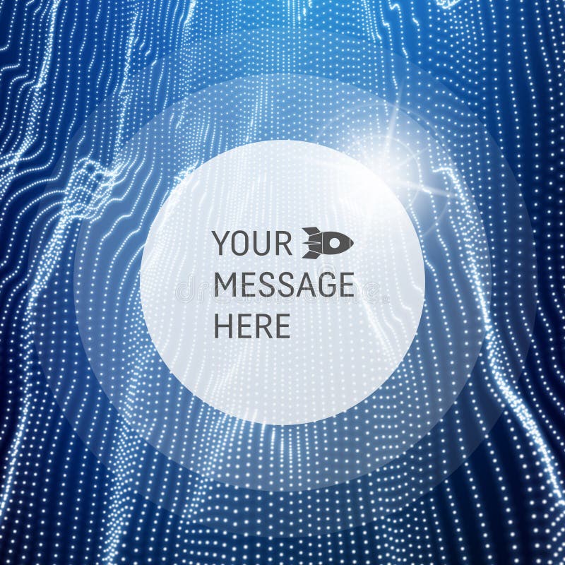 Round Frame with Place for Text. Lattice Structure. Network Technology Communication Background. Graphic Design. 3D Grid Surface. royalty free illustration