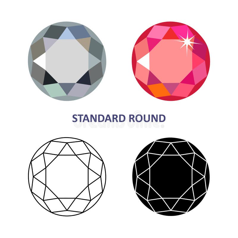 Round gem cut stock illustration Round gem cut stock illustration