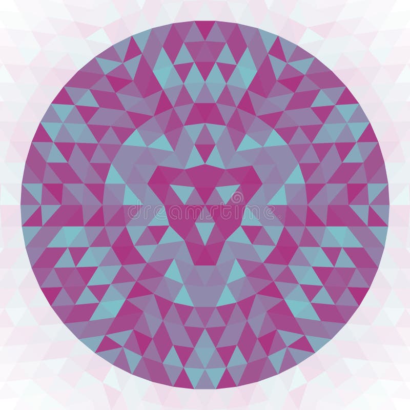 Round Geometric Triangle Mandala Design Symmetric Vector Pattern Graphic Art from Triangles