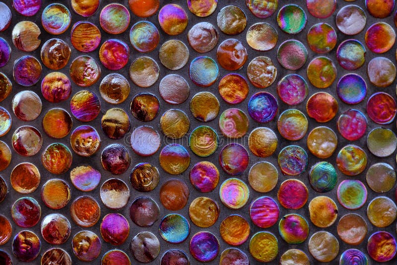 Round Glass Mosaic. Multicolored Glass Mosaic Round. Multicolored