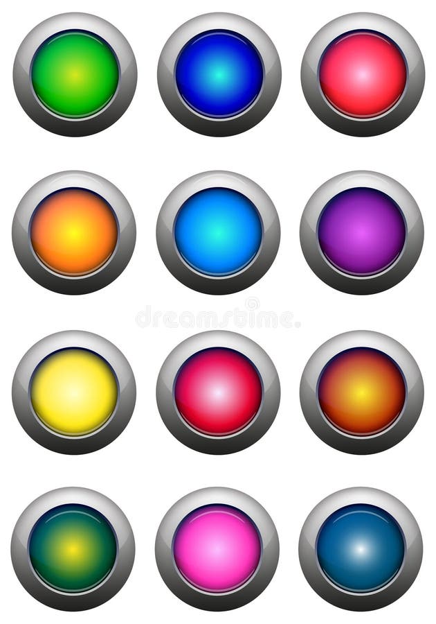 Round Glossy Buttons set