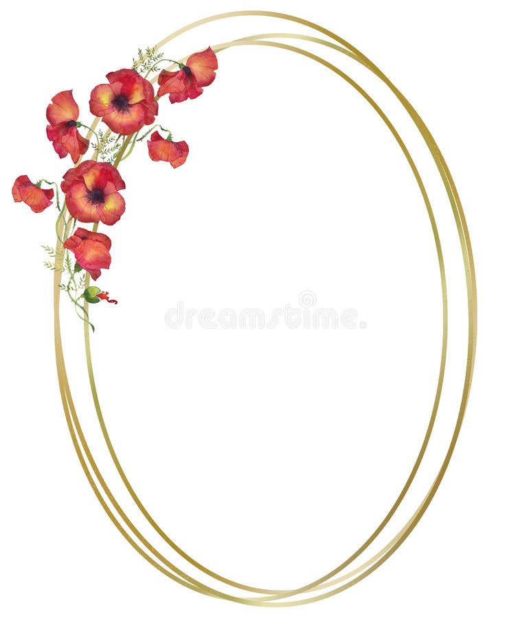 Premium Vector  Golden round frame with pink roses floral design wedding  monogram watercolor