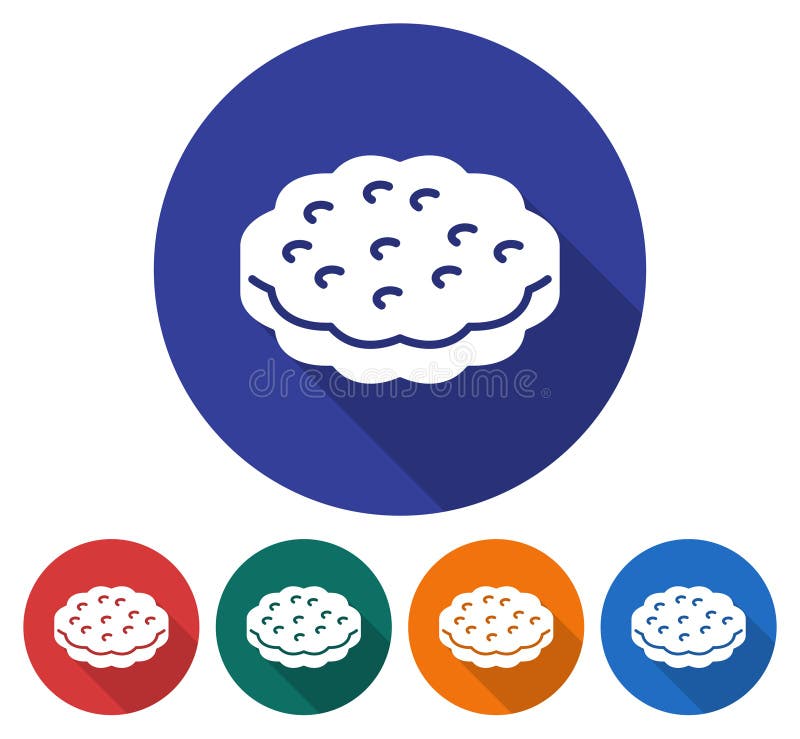 Round icon of cookie stock illustration Round icon of cookie stock illustration
