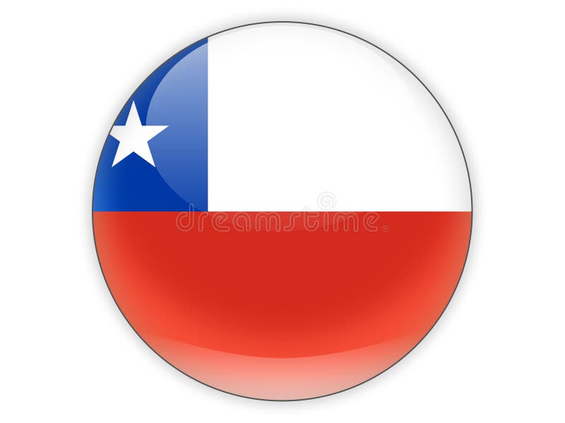 Round Icon with Flag of Chile Stock Illustration Illustration of