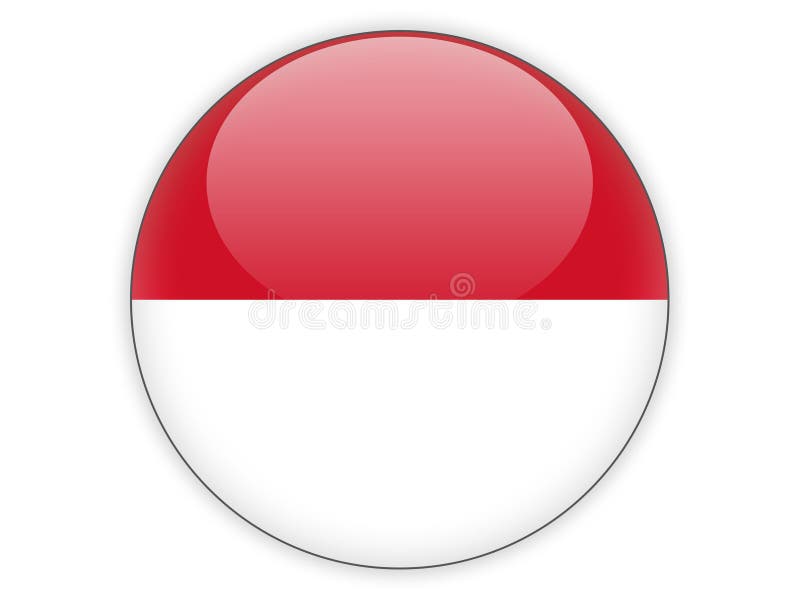 Download Flag Of Indonesia. Shiny Round Button. Stock Vector ...