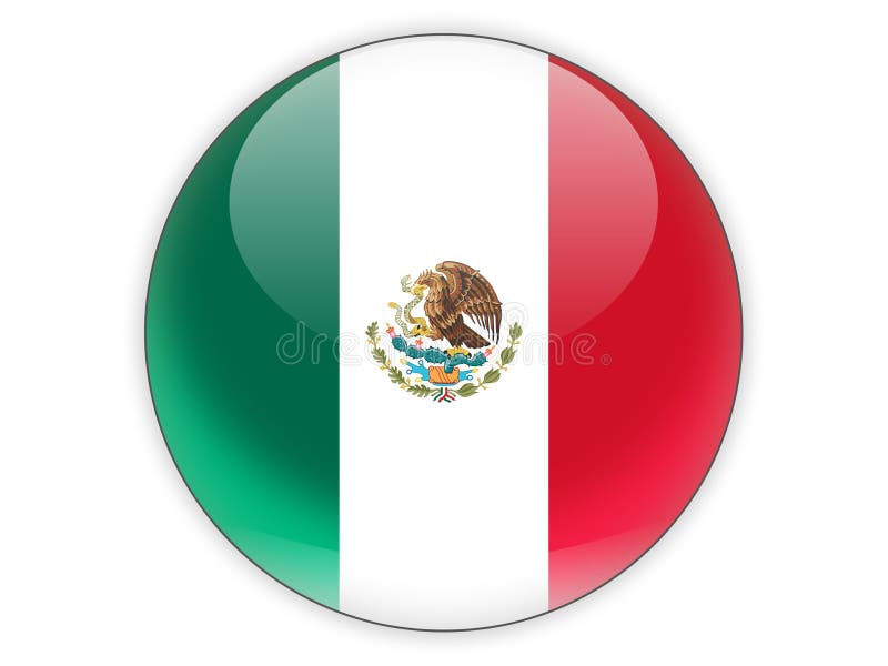 Download Mexico Flag Icon stock vector. Illustration of push, glass ...