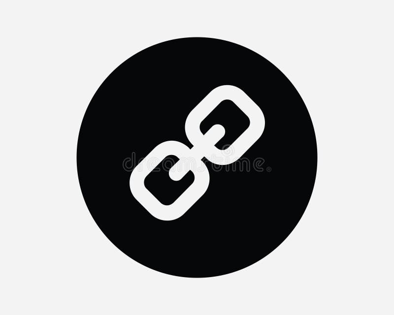 Round Chain Link Connection Circle Button Attachment Attach Protection Secure Security Metal Linked Icon Sign Line Vector vector illustration