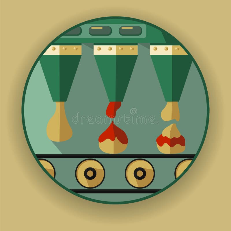 Round logo, an icon, a symbol in the form of the extrusion process at mass production royalty free illustration