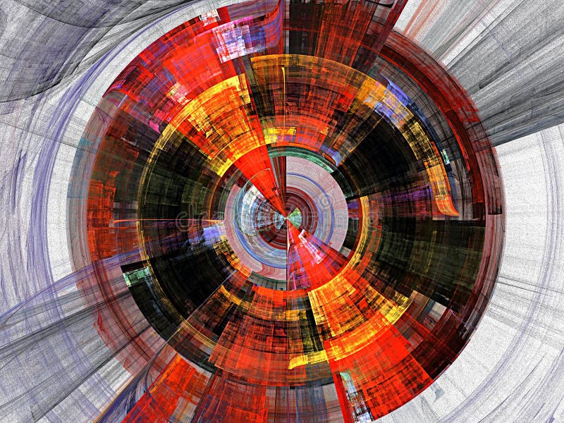 Round and meditations fractal vector illustration