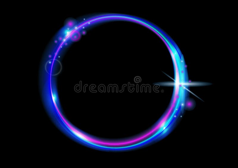 Round Neon Glow Circle Light.Glow Abstract Background.Round Vector