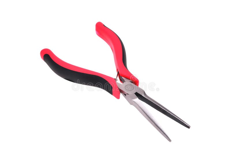 Round nose pliers long red black isolate