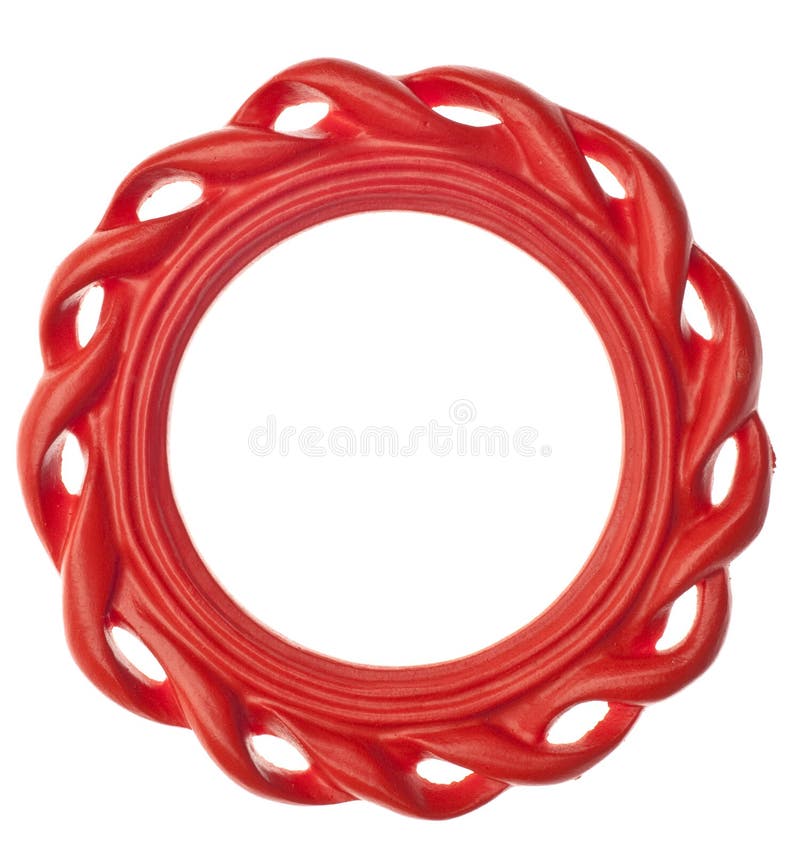 Round Orange Modern Vibrant Colored Empty Frame royalty free stock photo