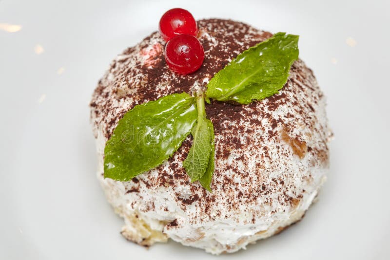 Round Pastry Ball, Cake Covered with White Cream Stock Photo Image of