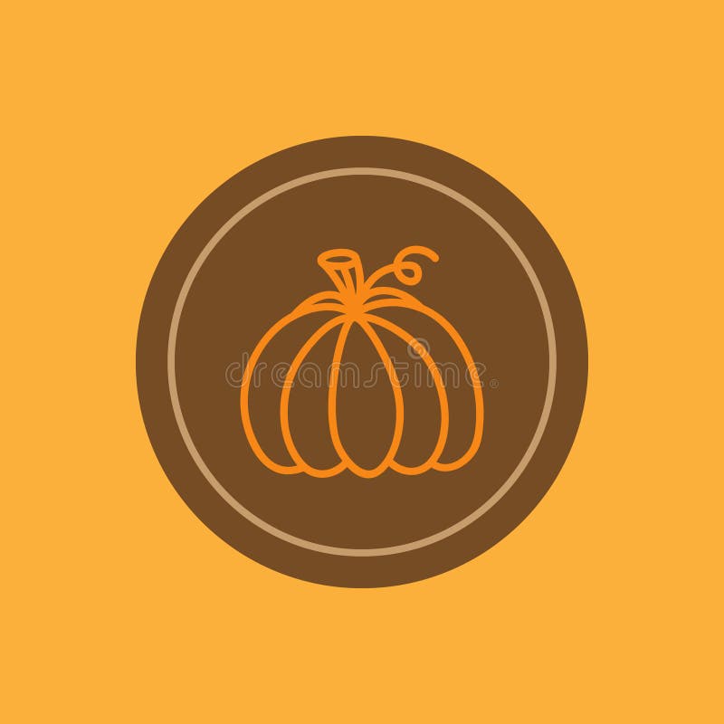 Round pumpkin label vector illustration