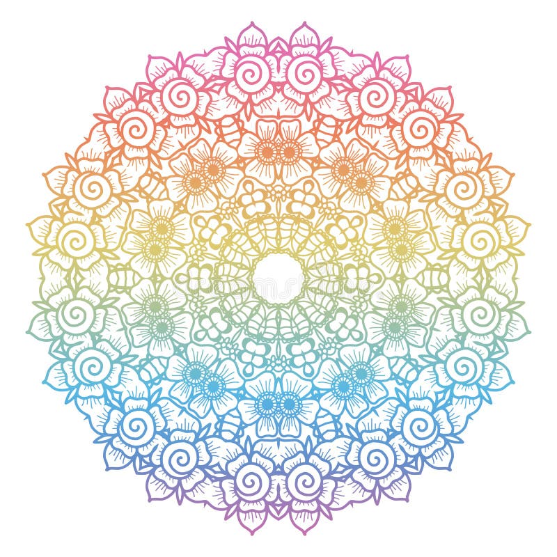 Download Round Rainbow Mandala Background. Stock Vector ...