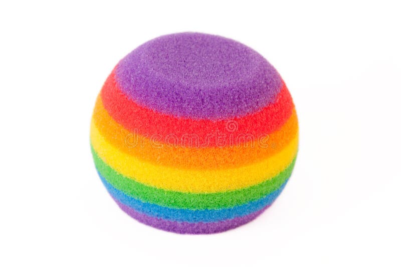 Round rainbow sponge royalty free stock image