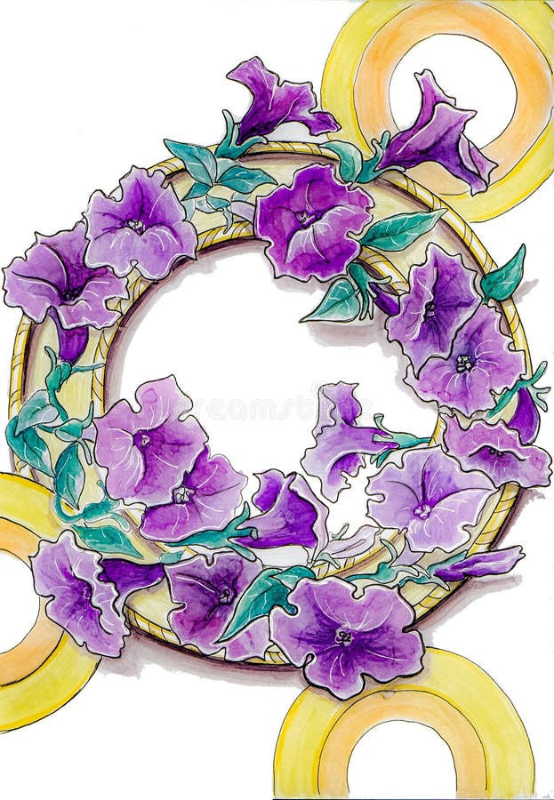 Round ramowi Surfinia markiery royalty ilustracja Round ramowi Surfinia markiery royalty ilustracja