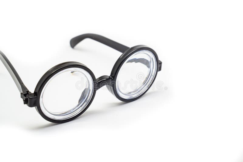 Toestemming long stilte Round Rimmed Glasses with Thick Lenses. Funny. Stock Image - Image of lenses,  protection: 178517061