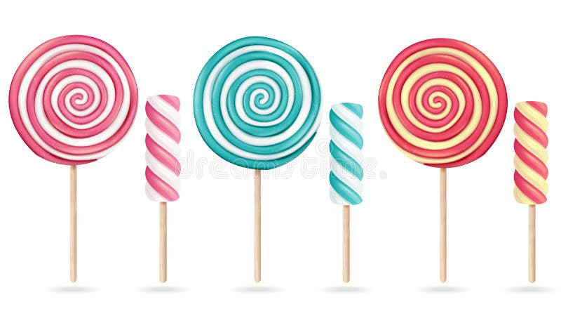 Round Różowego lizaka Ustalony wektor Kremowy Marshmallow Na kiju Słodkiej Realistycznej cukierek spirali Odosobniona ilustracja royalty ilustracja Round Różowego lizaka Ustalony wektor Kremowy Marshmallow Na kiju Słodkiej Realistycznej cukierek spirali Odosobniona ilustracja royalty ilustracja