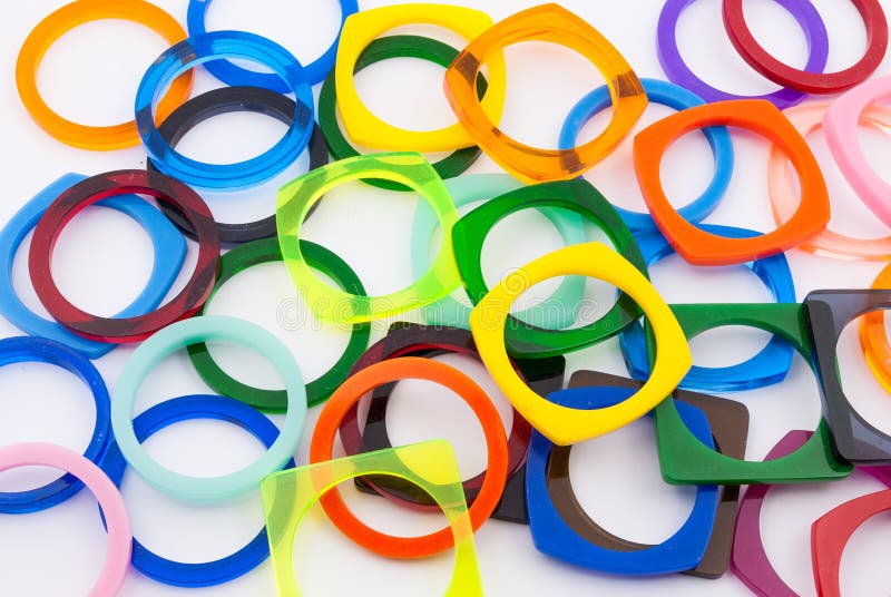 Round and Square Shape Plastic Rings Stock Photo - Image of texture ...