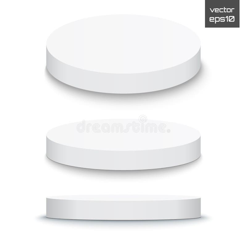 Round stage podium isolated on white background. 3d Pedestal. Vector vector illustration
