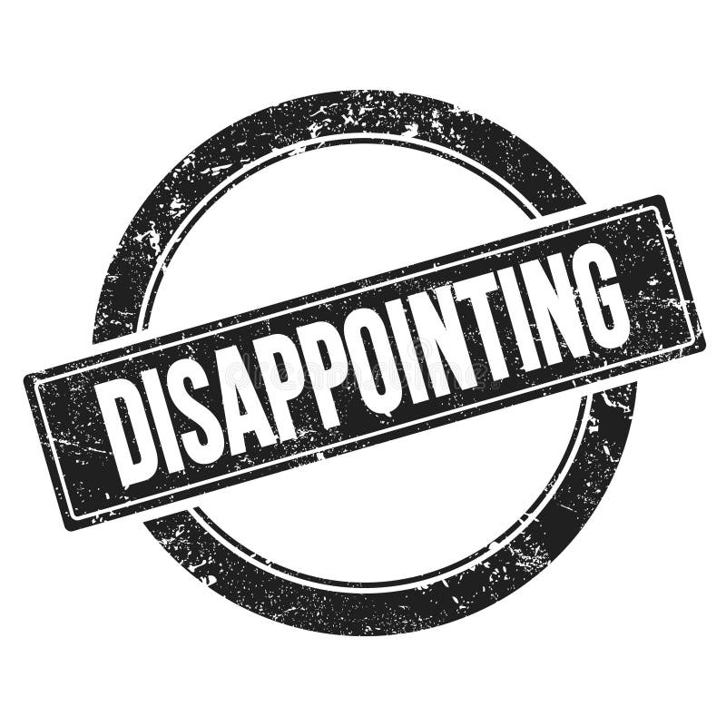 DISAPPOINTING Text on Black Round Vintage Stamp Stock Illustration
