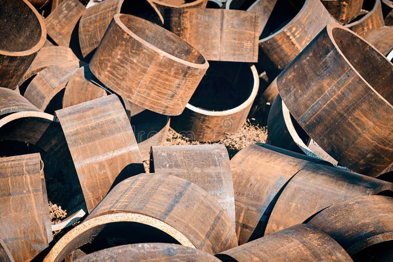 Round steel billets for rolling metal pipes stock image Round steel billets for rolling metal pipes stock image