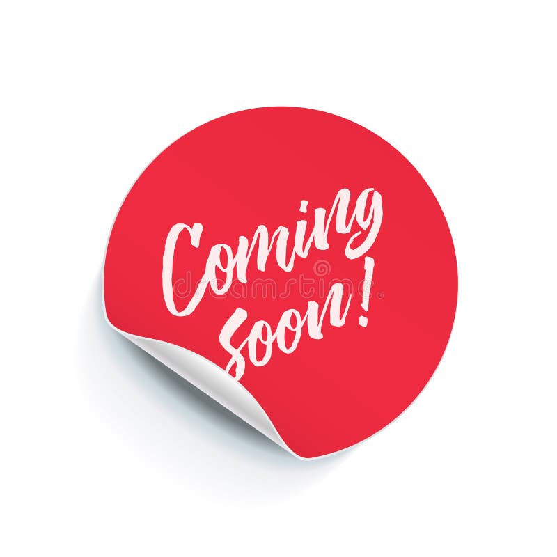 Round Sticker Tag Peel Fold Corner Vector Coming Soon Poster