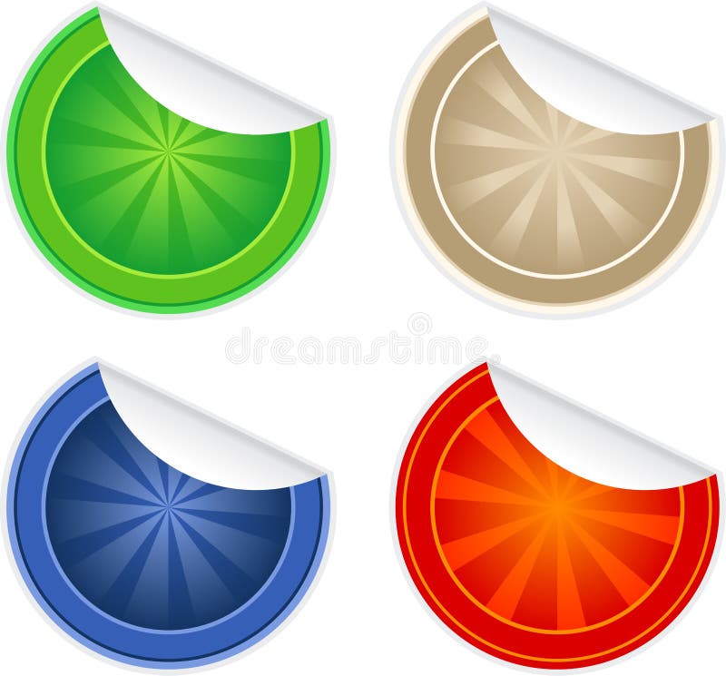 Sticker Peel Vector Round Label Paper Peeling Circle White Blank Corner