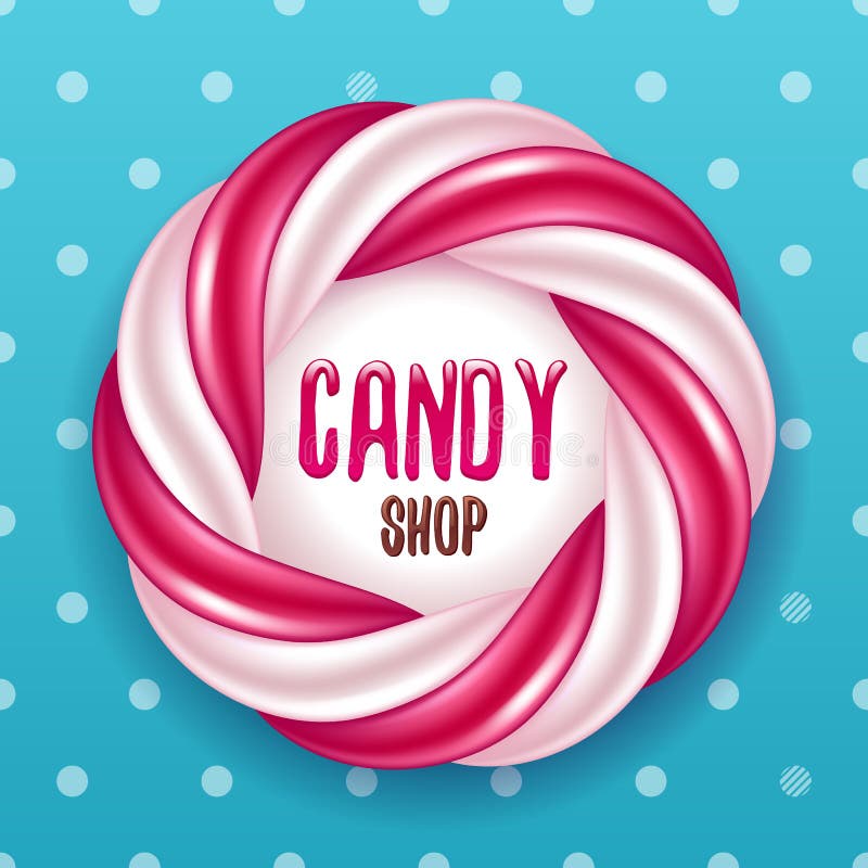 Конфеты Вихрь. Candy logo. Strawberry Swirl Candy. Candy shop vector.