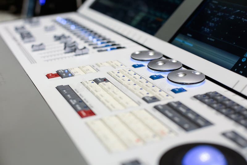 Round switchers of the white stage controller royalty free stock images