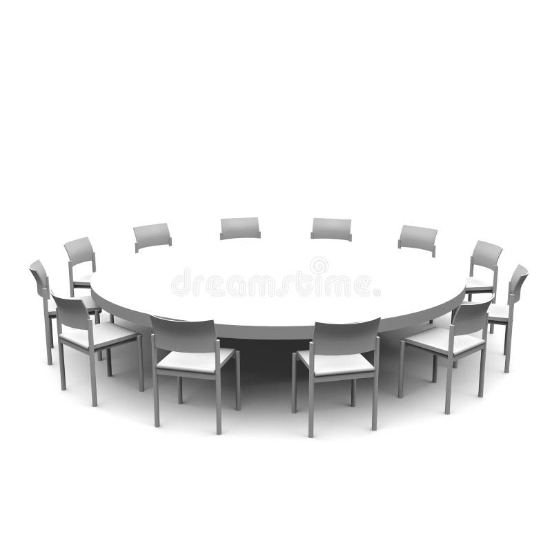 Round table stock illustration