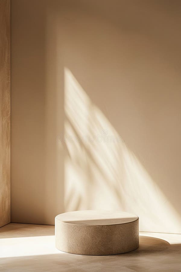 A round table in a room with sunlight royalty free stock images