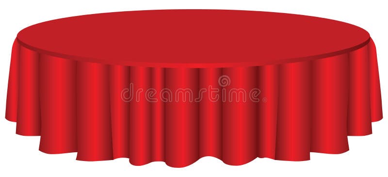 Round table with tablecloth