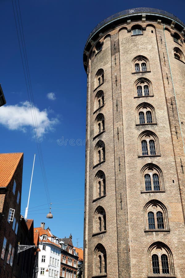 Round Tower in Copenhagen stock image. Image of houses - 103264333