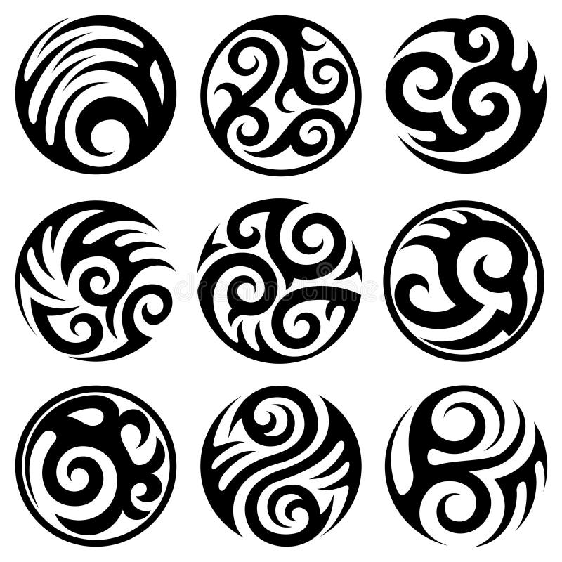 Round tribal tattoos set stock vector. Illustration of ancient - 28766725 Round tribal tattoos set stock vector. Illustration of ancient - 28766725