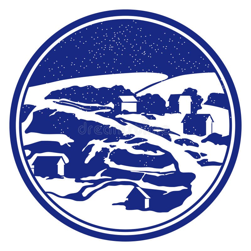 Round Landscape Nature Logo Design Vector Stock . Landscape Logo Design