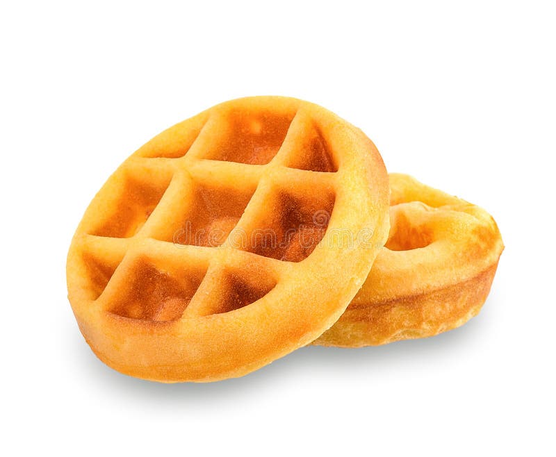 Round Waffle Isolated on the White Background Stock Photo Image of