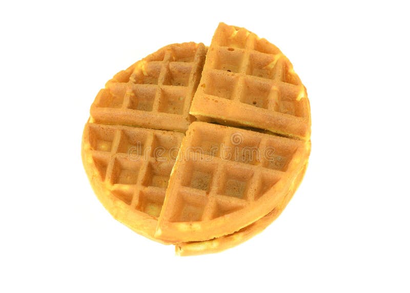 A Round Waffle on a White Background Stock Image Image of present