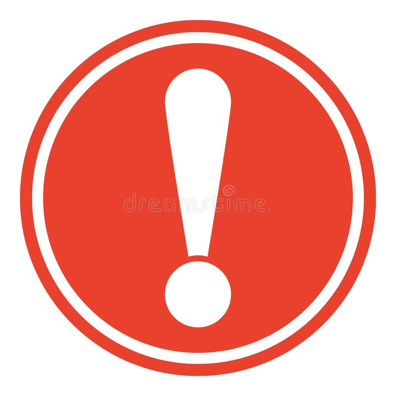 Round Warning Sign with Exclamation Mark, Warning about Importance