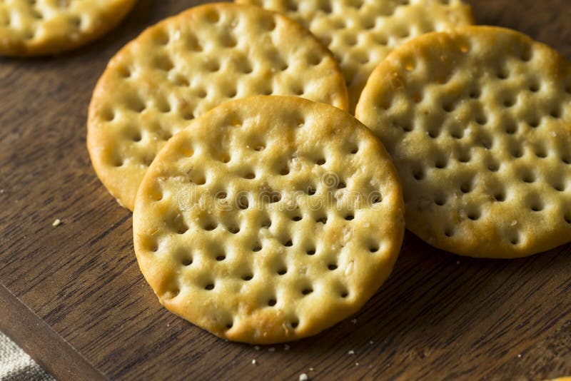 Round Whole Wheat Crackers stock image. Image of eating 112283609