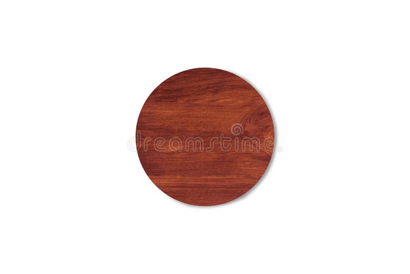 Round Wooden Cutting Board Isolated on White Background with Clipping